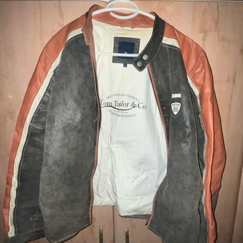 Tom Tailor genuine leather jacket used, size M