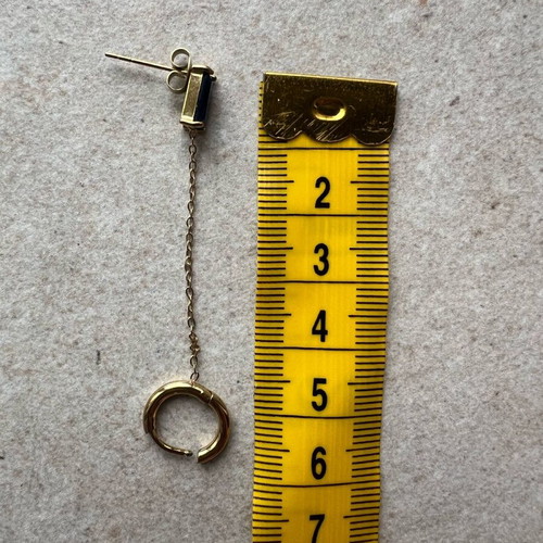 Steel double earring new, blue and gold colors