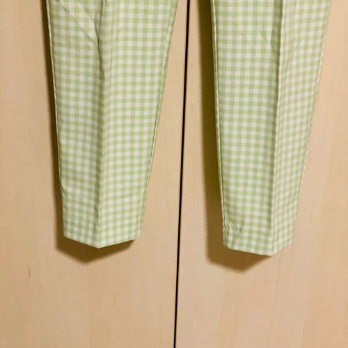 Vichy pants Zara like new, white and green, high waist