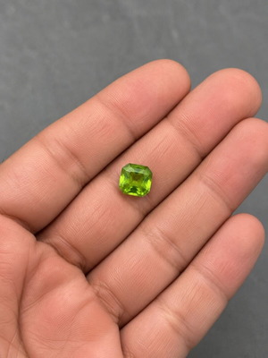 Natural Peridot 2.93 ct ALGT Certified Intense Yellowish Green