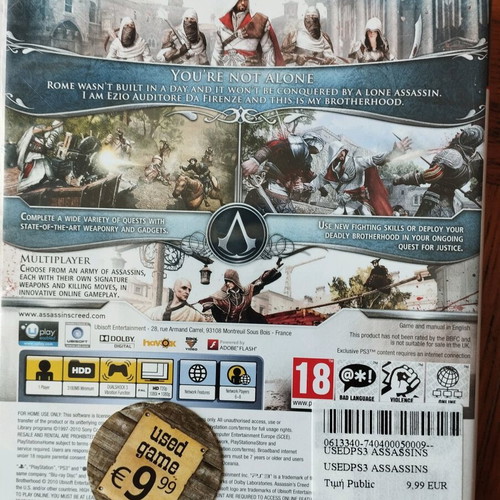 Assassin's Creed Brotherhood PS3 used, complete