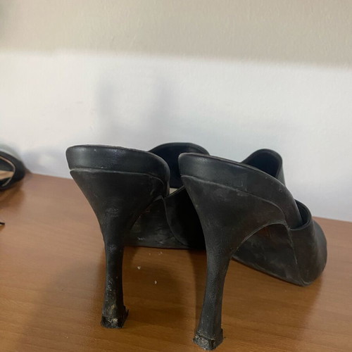 Public Desire Black Patent Platform Sandals used, high stiletto heel, size 37
