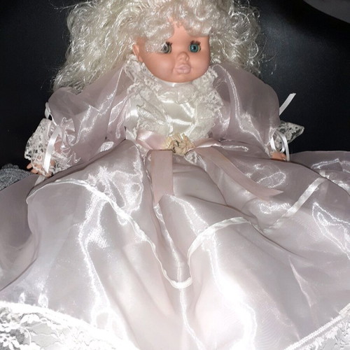 Large bride doll like new with silk clothes