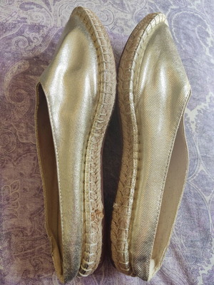 Zara gold mules slides espadrilles golden flat boho chic 38