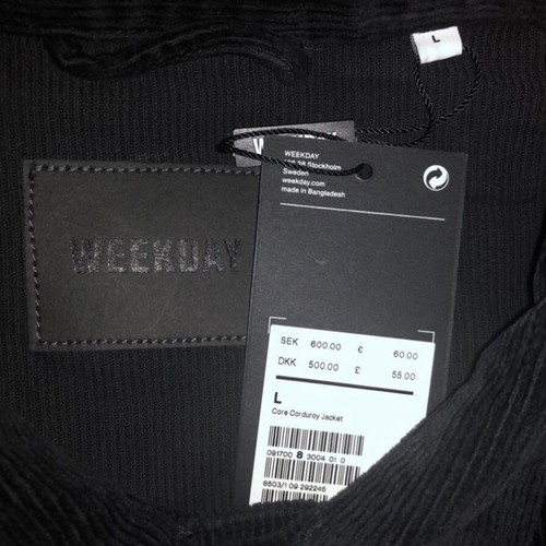 Weekday Core Corduroy Jacket black, new, size L