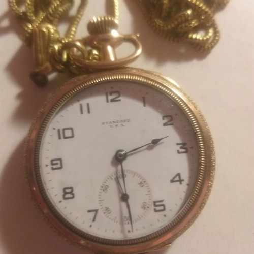 Pocket watch gold-plated like new, Standard U.S.A., collectible 150 years old