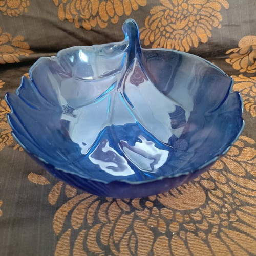 Glass fruit bowl salad bowl blue new