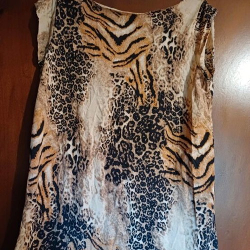 Beach dress used, elastic, size L, black and beige