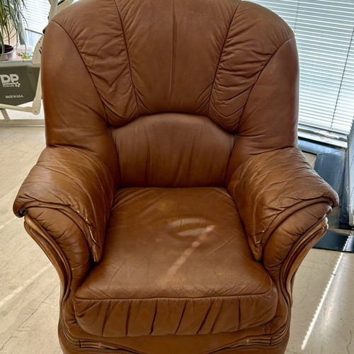 Armchair made of genuine leather used