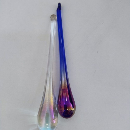 Glass Christmas ornaments set of 2 teardrop used