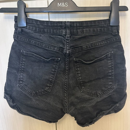 Bershka black denim shorts like new, size S 36 8