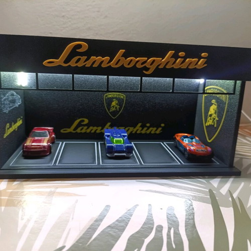 Lamborghini Parking Diorama 1:64 New Illuminated