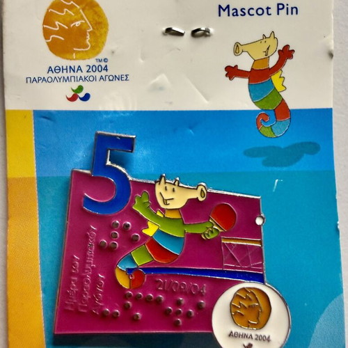 Countdown Pin Day 5 Mascot Proteas Athens 2004 Paralympics Limited Edition