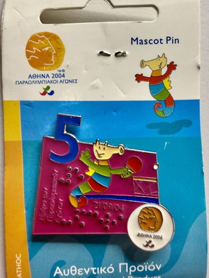 Countdown Pin Day 5 Mascot Proteas Athens 2004 Paralympics Limited Edition