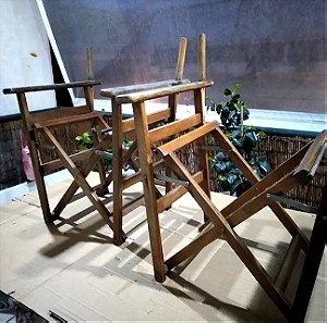 Καρέκλα Σκηνοθέτη Ξύλινη μασίφ ξύλο οξιάς, χωρίς πανιά