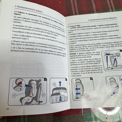 Just Baby car seat used 9-36kg for 9 months to 12 years