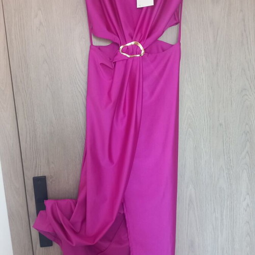 Pin-up fitted dress magenta new with waist cutouts