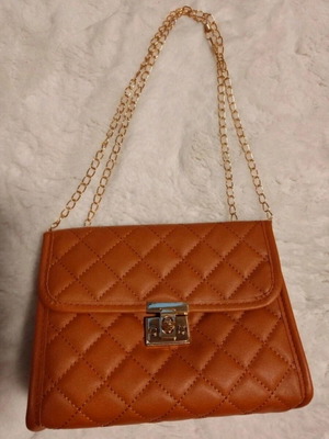 Brown shoulder bag new with removable chain
