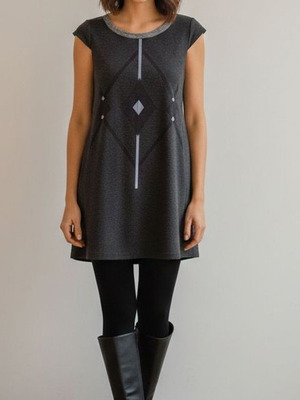 Attrattivo Mini Dress Tunic Like New With Geometric Patterns Size M