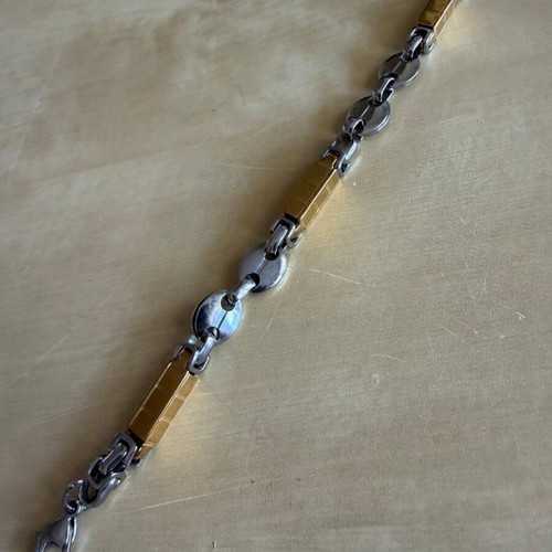 Gold and silver stainless steel bracelet