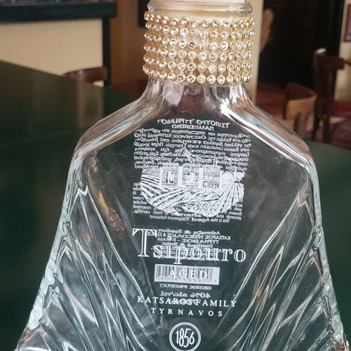 Empty bottles used with various liquor labels