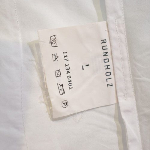 Rundholz white cotton poplin shirt tunic with back zipper, size L