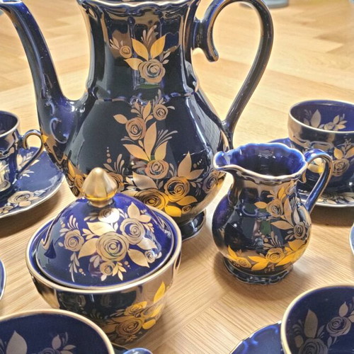 Vintage Cobalt Tea Set 22 Carat Bavaria Echt Cobalt, new