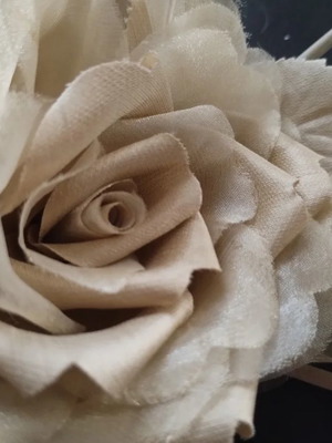 Vintage silk appliqué rose used, 100% silk