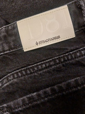 Stradivarius black jeans straight fit new