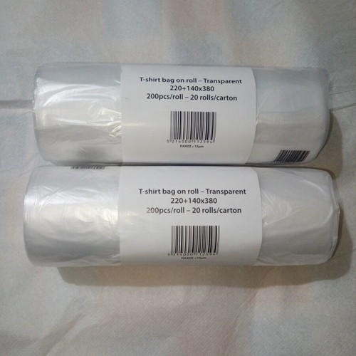 Plastic bags on rolls pack of two, 200 bags each, 38 cm height