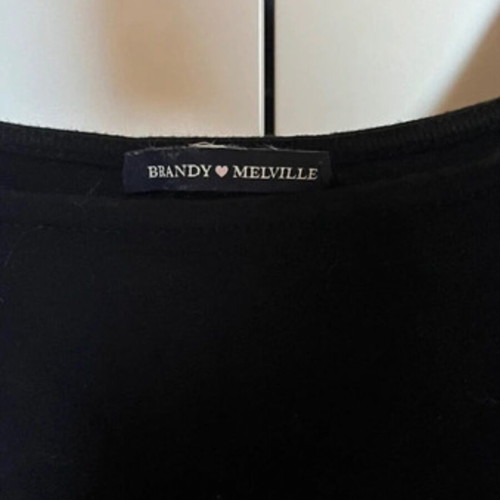 Brandy Melville Long Sleeve Top With Open Neckline Like New Black