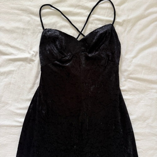 Black velvet maxi dress like new, size 10