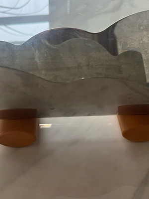 Guzzini Napkin Holder like new, Italian design, stainless steel and wood