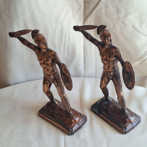 King Leonidas Vintage Metal Bookends Set of 2
