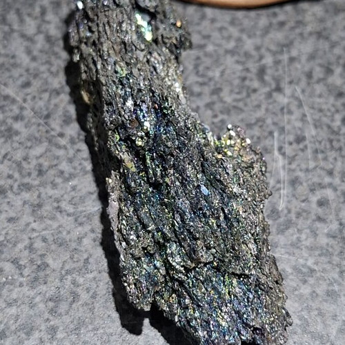 Iridescent Carborundum Crystal 11cm with Handmade Copper Base like new