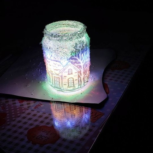 Christmas handmade decorative jar new with lights