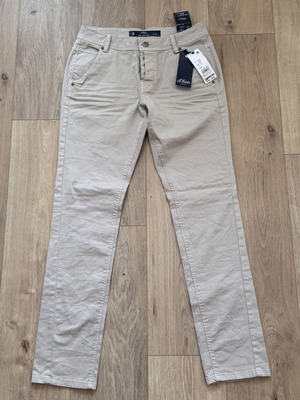 S.Oliver Denim Gwen Boyfriend Jeans W34 L32 Beige Loose Fit New
