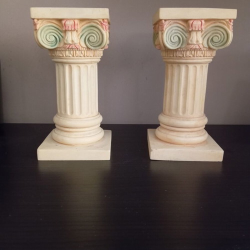 Alabaster decorative columns of ancient Greek type like new, set of 2