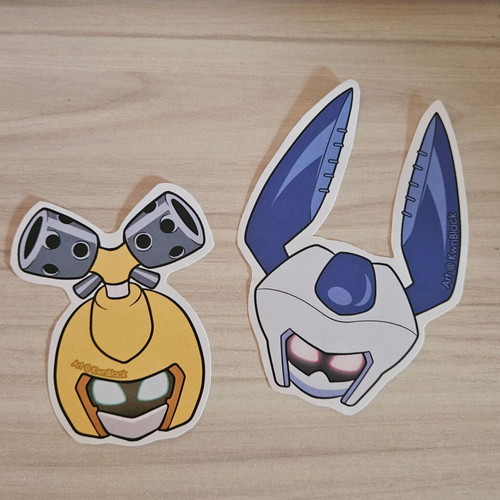 Medabots Metabee and Rokusho handmade stickers made to order