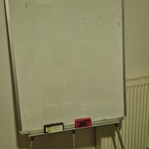 Flipchart seminar board with tripod, magnetic white