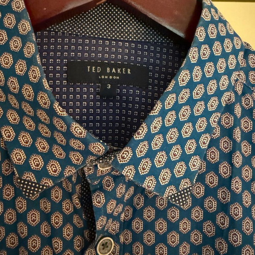 Ted Baker London Patterned Cotton Shirt size M like new