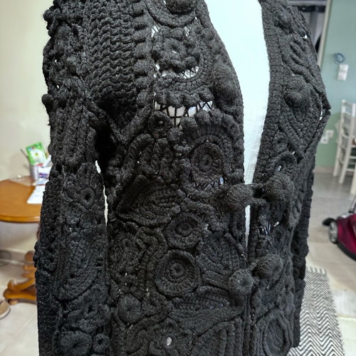 Cardigan knitted with Irish lace made to order, size medium large