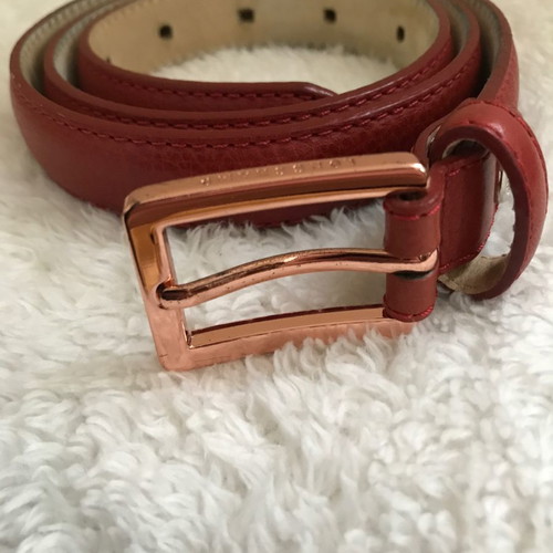 Longchamp women's belt used, orange leather, size 75