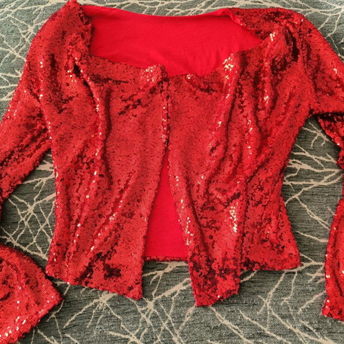Red bolero new with sequins one size