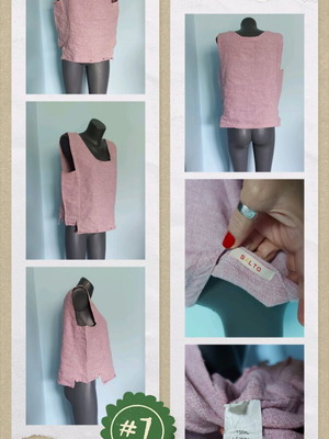 Salto linen sleeveless top used, pink, sizes XL and XXL