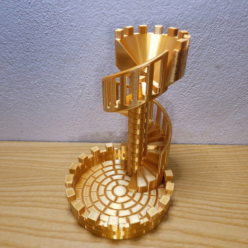Dice Tower Castle Stairs Premium Gold new
