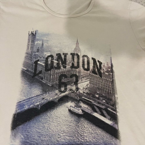 Benetton Tee XXL used, 100% cotton, off-white with vintage print