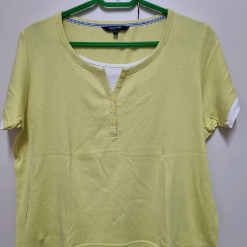 Cotton short-sleeve top Maine in yellow, like new