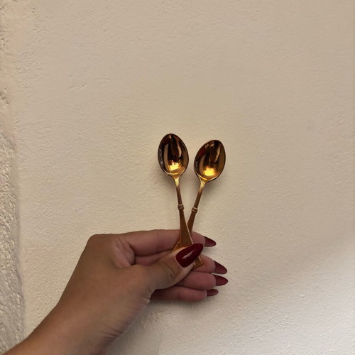 Used bronze and copper spoons