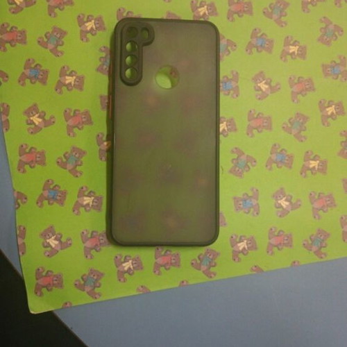 Redmi Note 8T phone case used, semi-transparent with black color